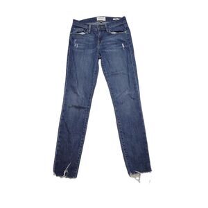 FRAME Le Skinny de Jeanne Jeans Size 26 Grand Street Distressed Mid Rise Denim